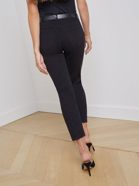 L’AGENCE Sada C H/R Crop Slim Jean in Black