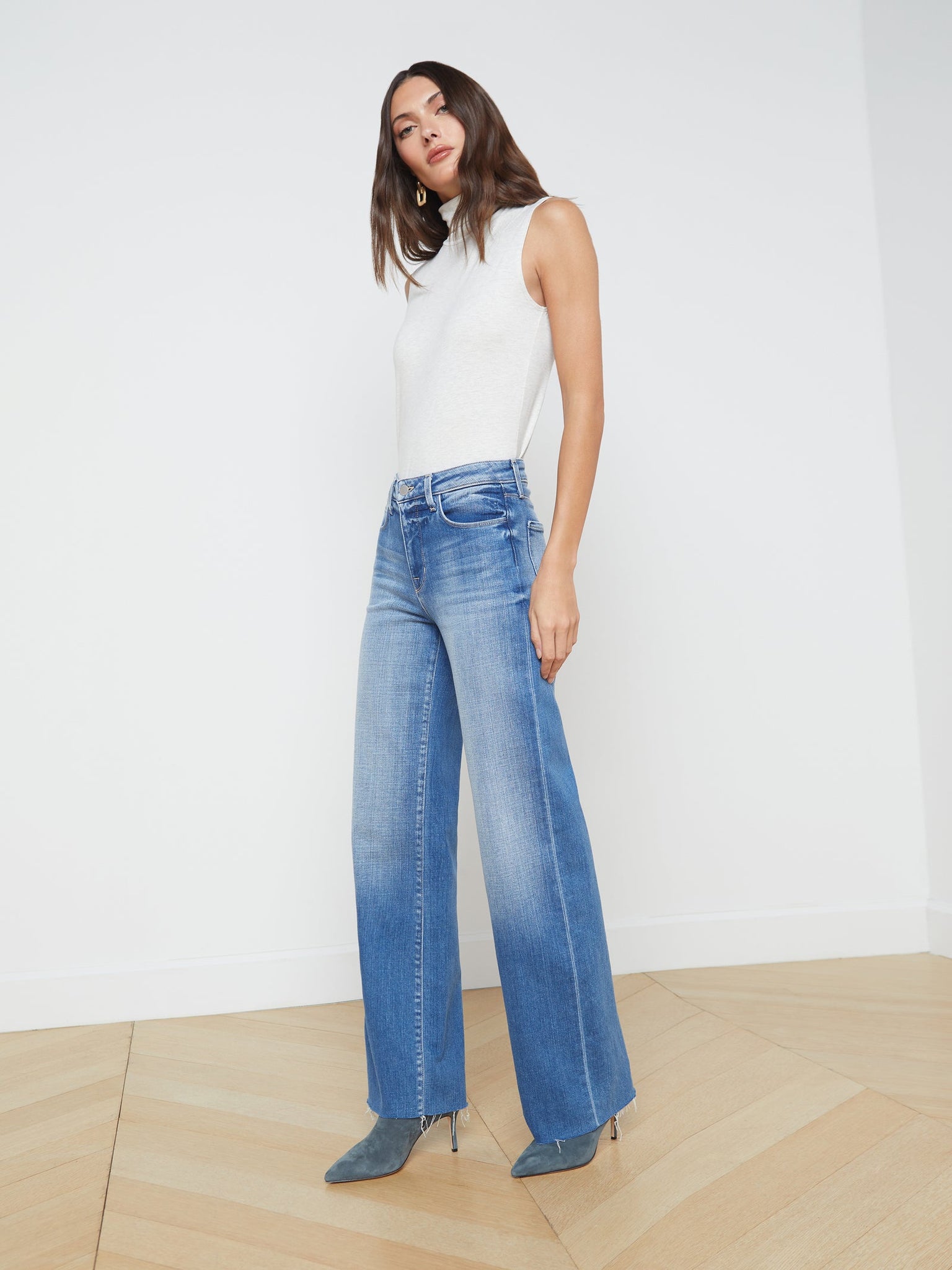 L'AGENCE Scottie C Hi Rise Wide Leg jean in Hayward