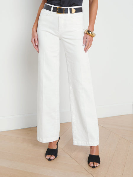 L'AGENCE Scottie C Hi Rise Wide Leg jean in Blanc