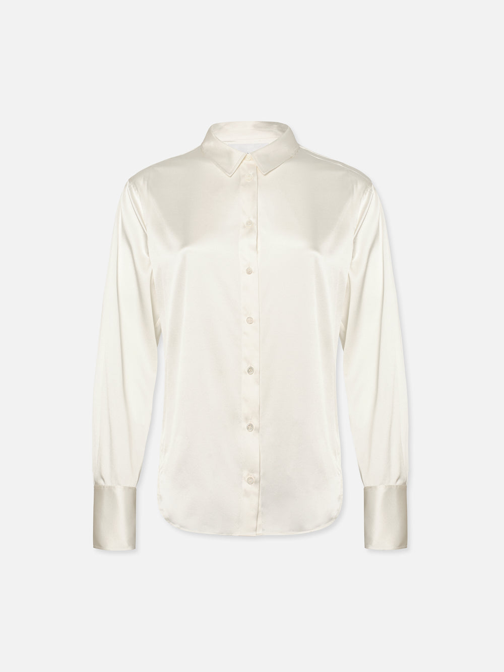 FRAME The Standard Silk Stretch Shirt in Off White