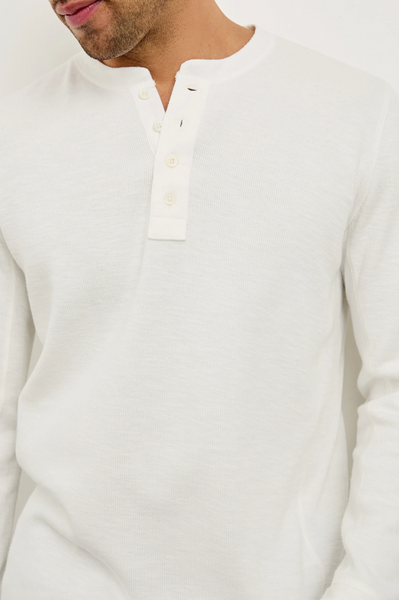 Rails Men's Soto L/S Henley in Whitecap