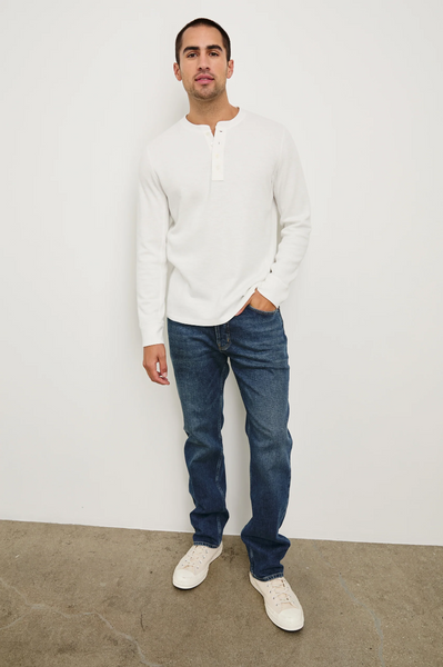 Rails Men's Soto L/S Henley in Whitecap