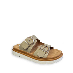 Steve Madden Rylla double strap sandal in taupe