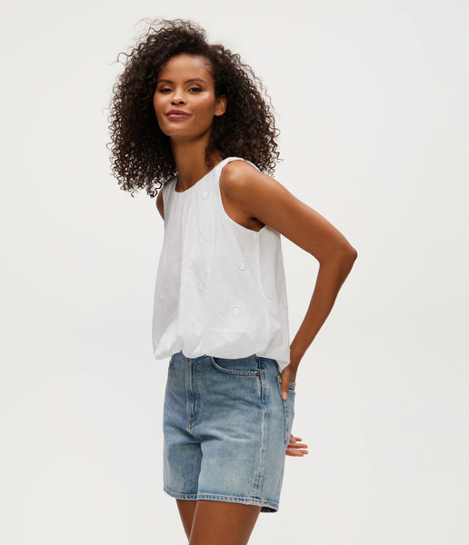 michael stars Hazel bubble top in white