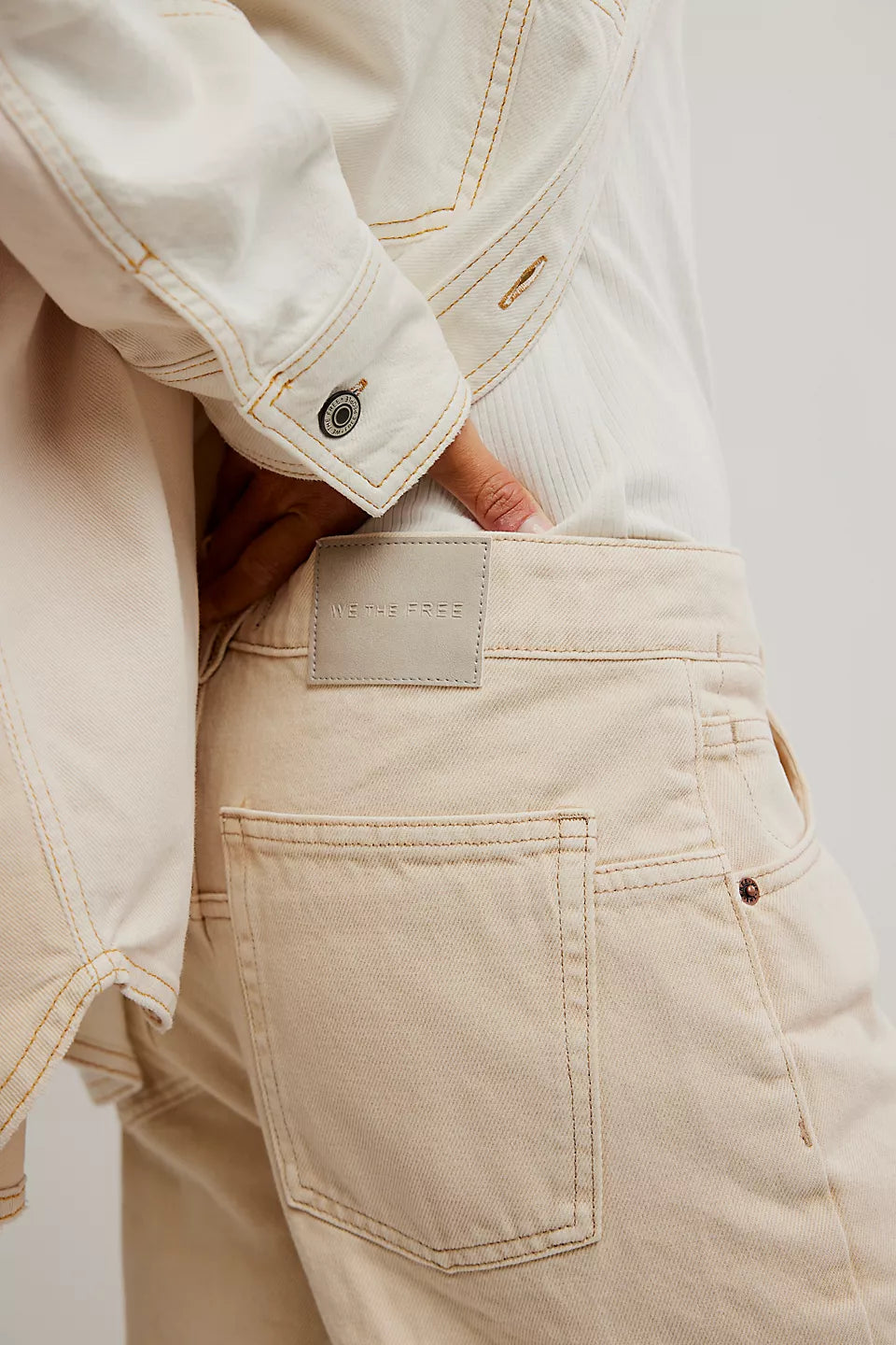 Free People Deep Trance Dropped BF in Casual Khaki