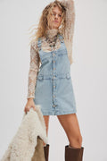 Free People Edie Denim Skirtall in Apple Blues