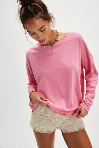 Free People Nina Oversize Boxy L/S tee Flowering Ginger