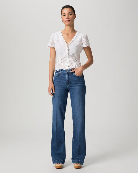 Paige Leenah Long Sleek Wide leg Jean in Soundcheck