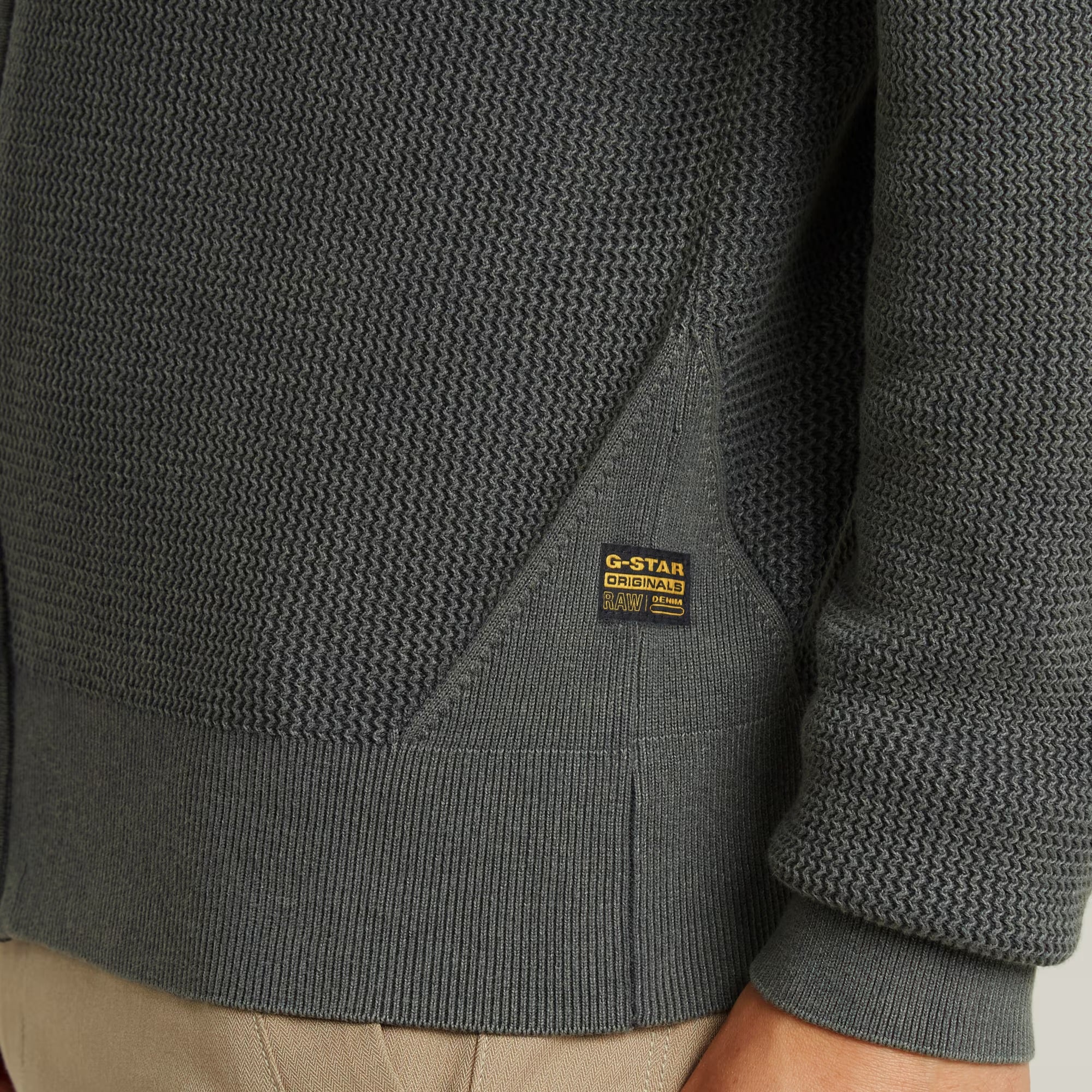 G-STAR Serrated Full Zip Knit - GS Grey