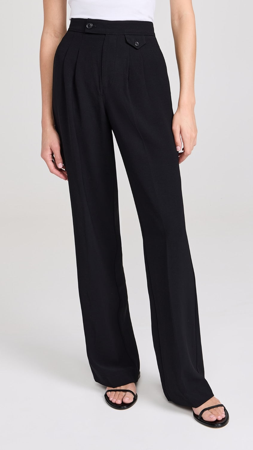 Paige Brigida Straight Leg Trouser Pant in Black