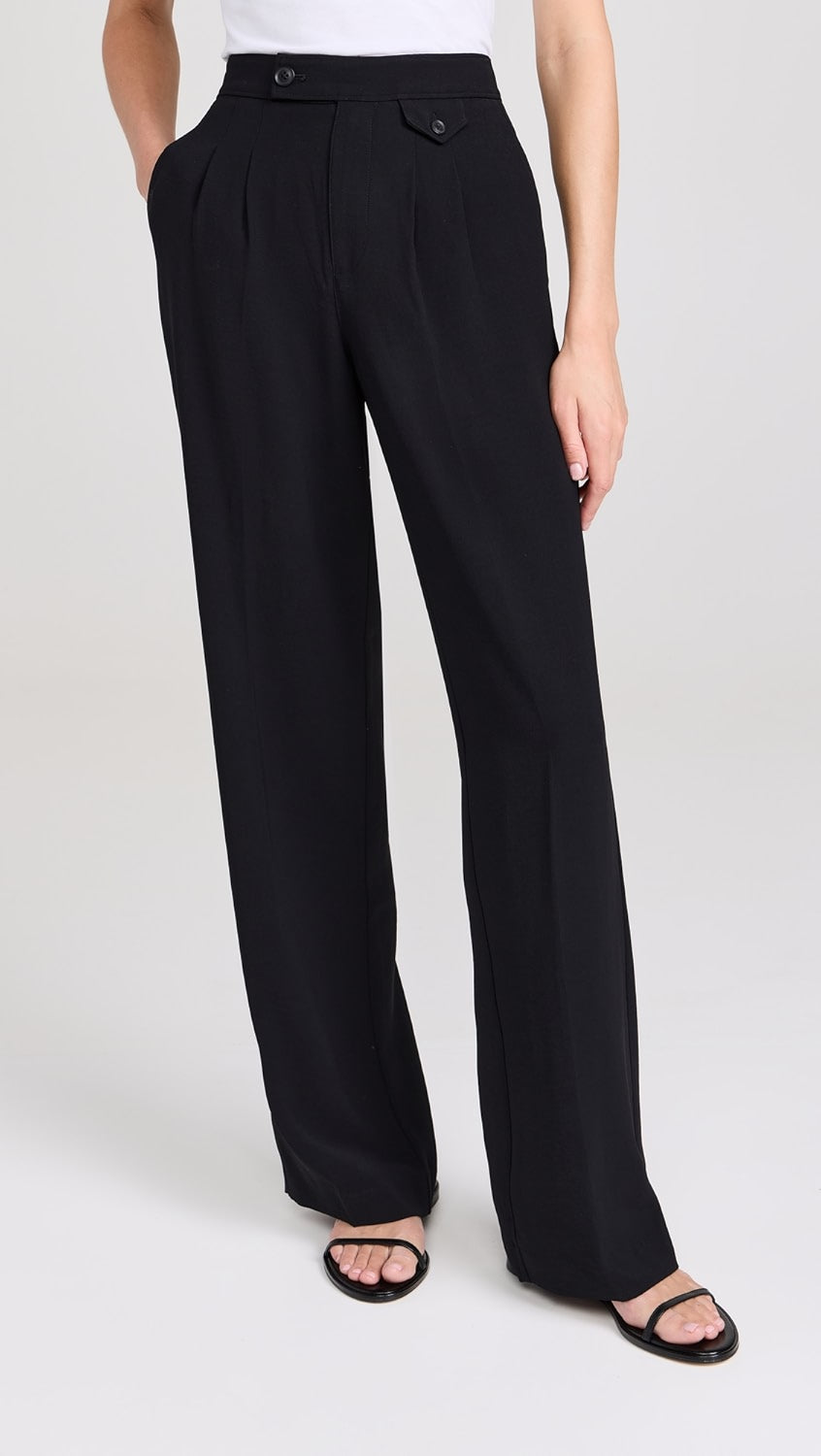 Paige Brigida Straight Leg Trouser Pant in Black