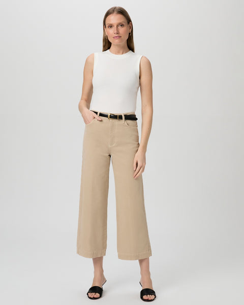 Paige Anessa relaxed wide leg crop in Vintage Soft Sand