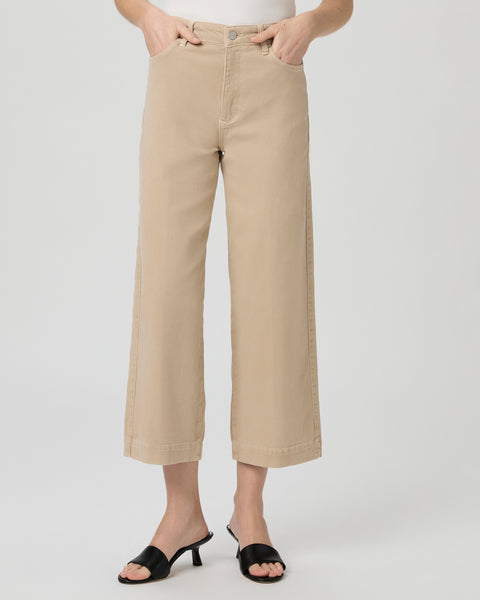 Paige Anessa relaxed wide leg crop in Vintage Soft Sand