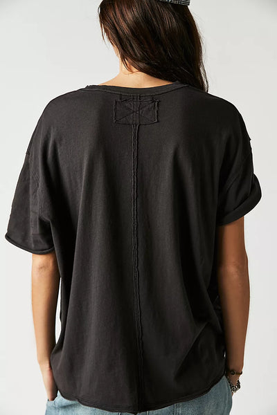 Free People Nina Oversize Boxy tee in Black