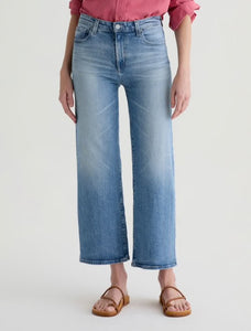 AG Saige Hi Rise Wide Leg Crop Jean in Helios