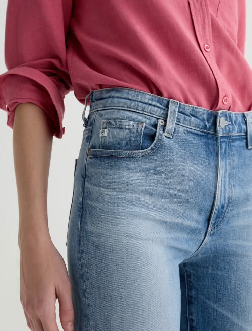 AG Saige Hi Rise Wide Leg Crop Jean in Helios