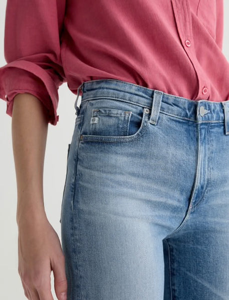 AG Saige Hi Rise Wide Leg Crop Jean in Helios