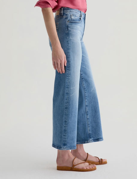 AG Saige Hi Rise Wide Leg Crop Jean in Helios