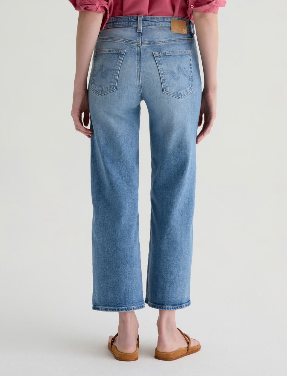 AG Saige Hi Rise Wide Leg Crop Jean in Helios