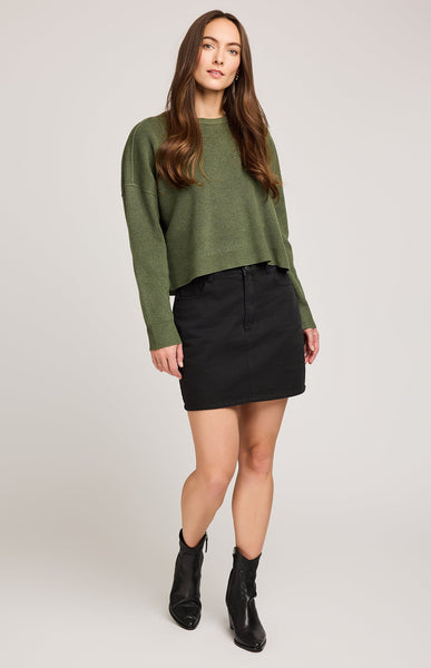 Gentle Fawn Echo Crewneck Long Sleeve in Heather Ivy