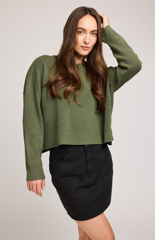 Gentle Fawn Echo Crewneck Long Sleeve in Heather Ivy