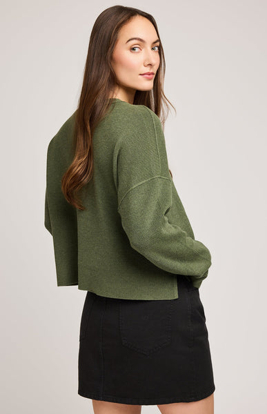 Gentle Fawn Echo Crewneck Long Sleeve in Heather Ivy