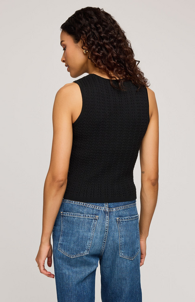 Gentle Fawn Skye solid textured sleeveless top in black