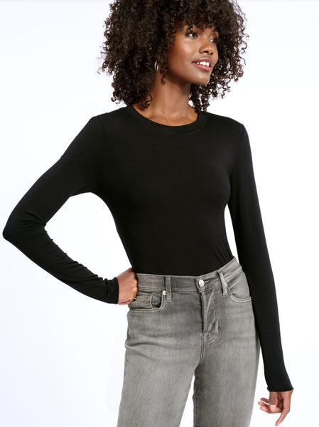 Splendid Long Sleeve Bamboo Tee in Black