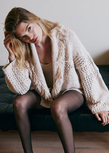 autumn cashmere Southwest Fringed Shawl Collar Throw in Sand