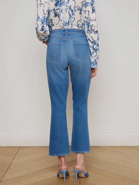 L'AGENCE Tati Hi Rise Crop Microboot in Rosales