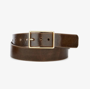 Brave Caloe textured belt in ranch w gold buckle