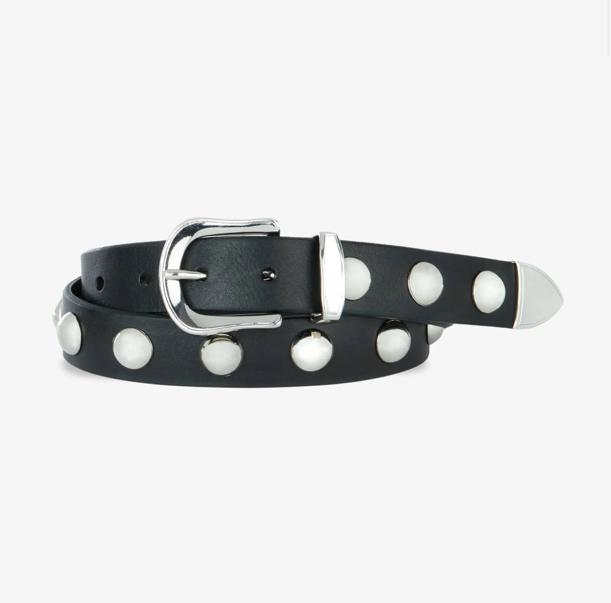Brave Jaelynn studded black belt with silver buckle
