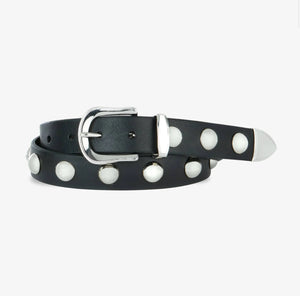 Brave Jaelynn studded black belt with silver buckle