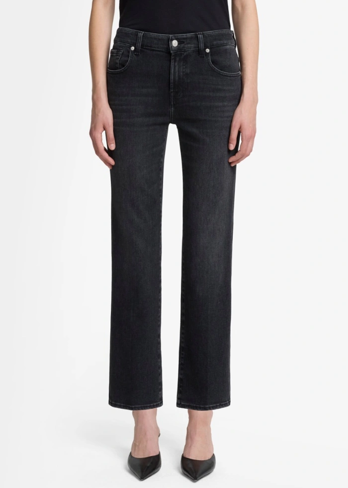 7 For All Mankind Calie Mid Rise Straight Ankle in Bottomline