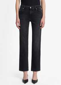 7 For All Mankind Calie Mid Rise Straight Ankle in Bottomline