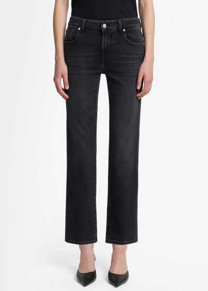 7 For All Mankind Calie Mid Rise Straight Ankle in Bottomline