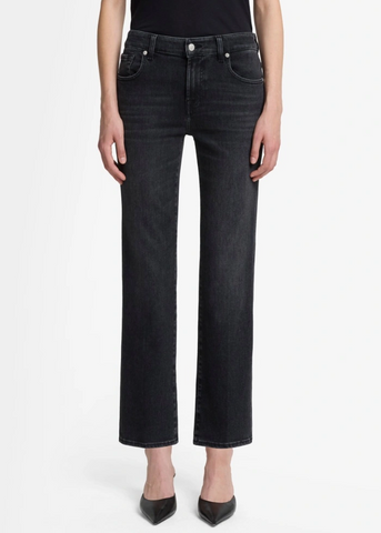 7 For All Mankind Calie Mid Rise Straight Ankle in Bottomline