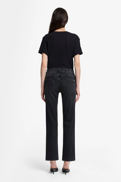 7 For All Mankind Calie Mid Rise Straight Ankle in Bottomline