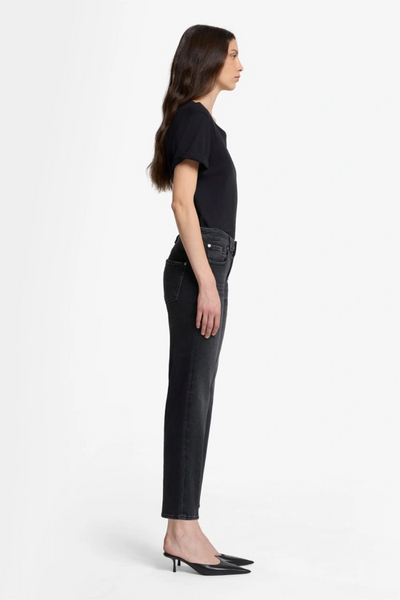 7 For All Mankind Calie Mid Rise Straight Ankle in Bottomline