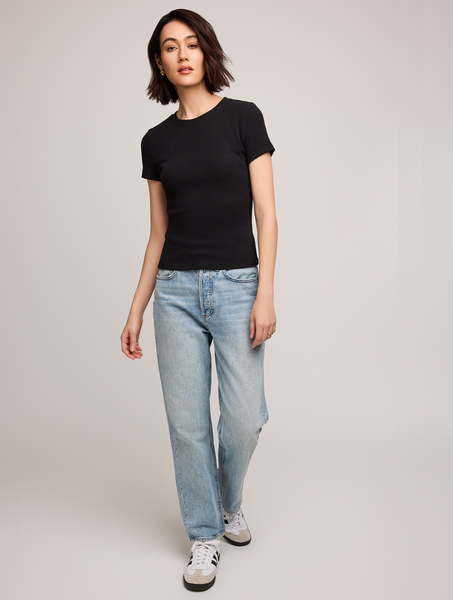 Gentle Fawn Tate short sleeve ribbed t-shirt in black