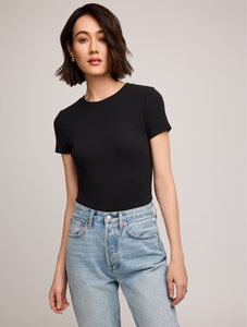 Gentle Fawn Tate short sleeve ribbed t-shirt in black