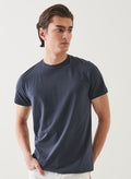 Patrick Assaraf Pima Cotton Stretch S/S Crew - Eventide