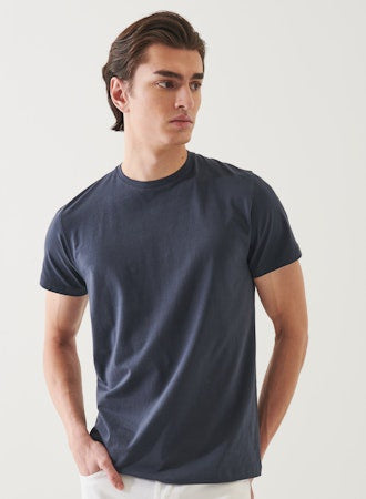 Patrick Assaraf Pima Cotton Stretch S/S Crew - Eventide