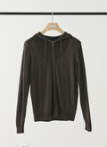 Patrick Assaraf Men's Extra Fine Merino Vintage Zip Hoodie - Deep Olive