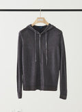 Patrick Assaraf Men's Extra Fine Merino Vintage Zip Hoodie - Derby Grey