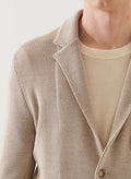 Patrick Assaraf Cardigan Stitch Merino Knit Blazer - Sable