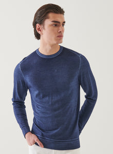 Patrick Assaraf 14GG Merino Vintage Crew Sweater - Riviera
