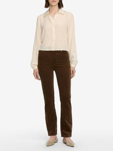FRAME Le Sleek Straight Corduroy Pant in Bitter Chocolate