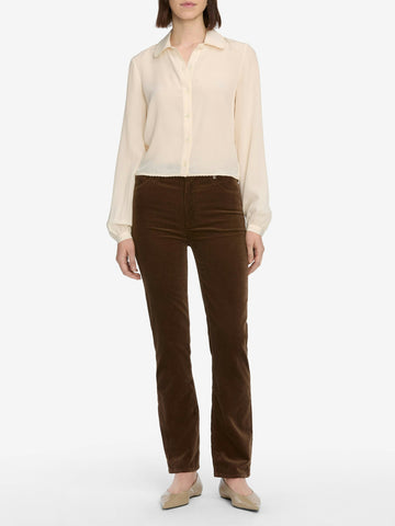 FRAME Le Sleek Straight Corduroy Pant in Bitter Chocolate