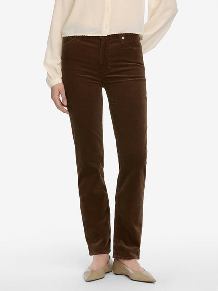 FRAME Le Sleek Straight Corduroy Pant in Bitter Chocolate